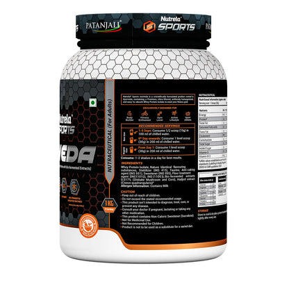 NUTRELA Sports Whey Protein Isolate Powder by Patanjali, Whey Protein Supplement - close-up detail (32)