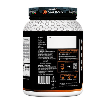 NUTRELA Sports Whey Protein Isolate Powder by Patanjali, Whey Protein Supplement - in use
