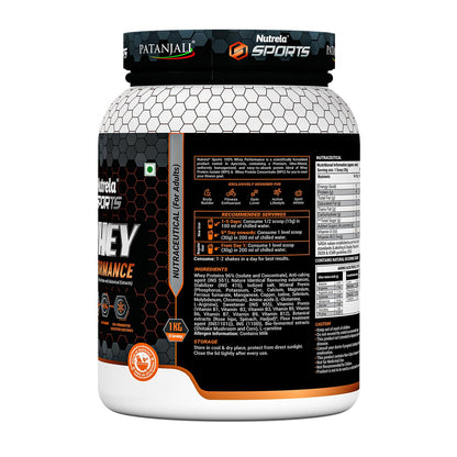 NUTRELA Sports Whey Protein Powder, Concentrate + Isolate Blend, 24g Protein per Scoop, with Digestive Enzymes, Adult, Vegeta