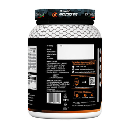 NUTRELA Sports Whey Protein Powder, Concentrate + Isolate Blend, 24g Protein per Scoop, with Digestive Enzymes, Adult, Vegeta