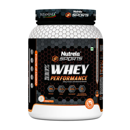 NUTRELA Sports Whey Protein Powder, Concentrate + Isolate Blend, 24g Protein per Scoop, with Digestive Enzymes, Adult, Vegeta
