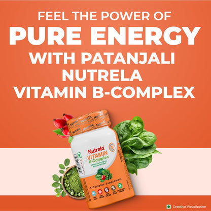 NUTRELA Vitamin B-Complex Supplement - Biofermented B Vitamins, 30 Veg Capsules, with Moringa and Spirulina - close-up detail