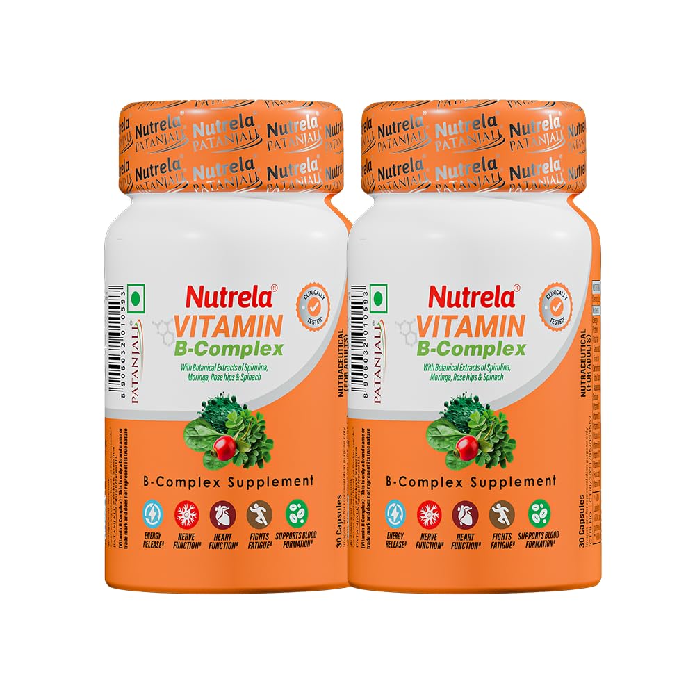 NUTRELA Vitamin B-Complex Supplement - Biofermented B Vitamins, 30 Veg Capsules, with Moringa and Spirulina (9)