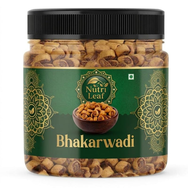 NUTRI LEAF Gujrati Mini Bhakarwadi, Gluten Free Ready to Eat Namkeen Snack, Masala Flavor