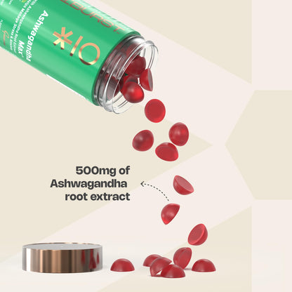 Nutriburst Ashwagandha Max 500mg Gummies for Stress and Anxiety Relief | Vigour, Energy, Power & Stamina | Relax Refresh Mind