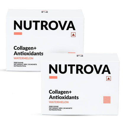 NUTROVA Collagen+ Antioxidants Marine Collagen Powder Supplement with Vitamin C, E, Taurine for Adults (18)