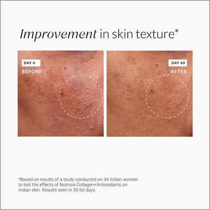 NUTROVA Collagen+ Antioxidants Marine Collagen Powder Supplement with Vitamin C, E, Taurine for Adults - close-up detail