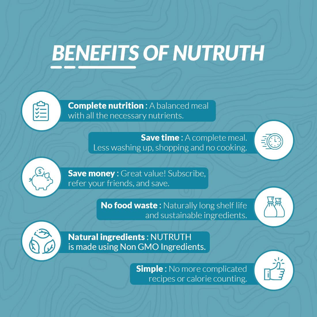 NUTRUTH High Protein Meal Replacement Shake, 21g Protein, Gluten Free, 500g Powder - ingredients panel (13)