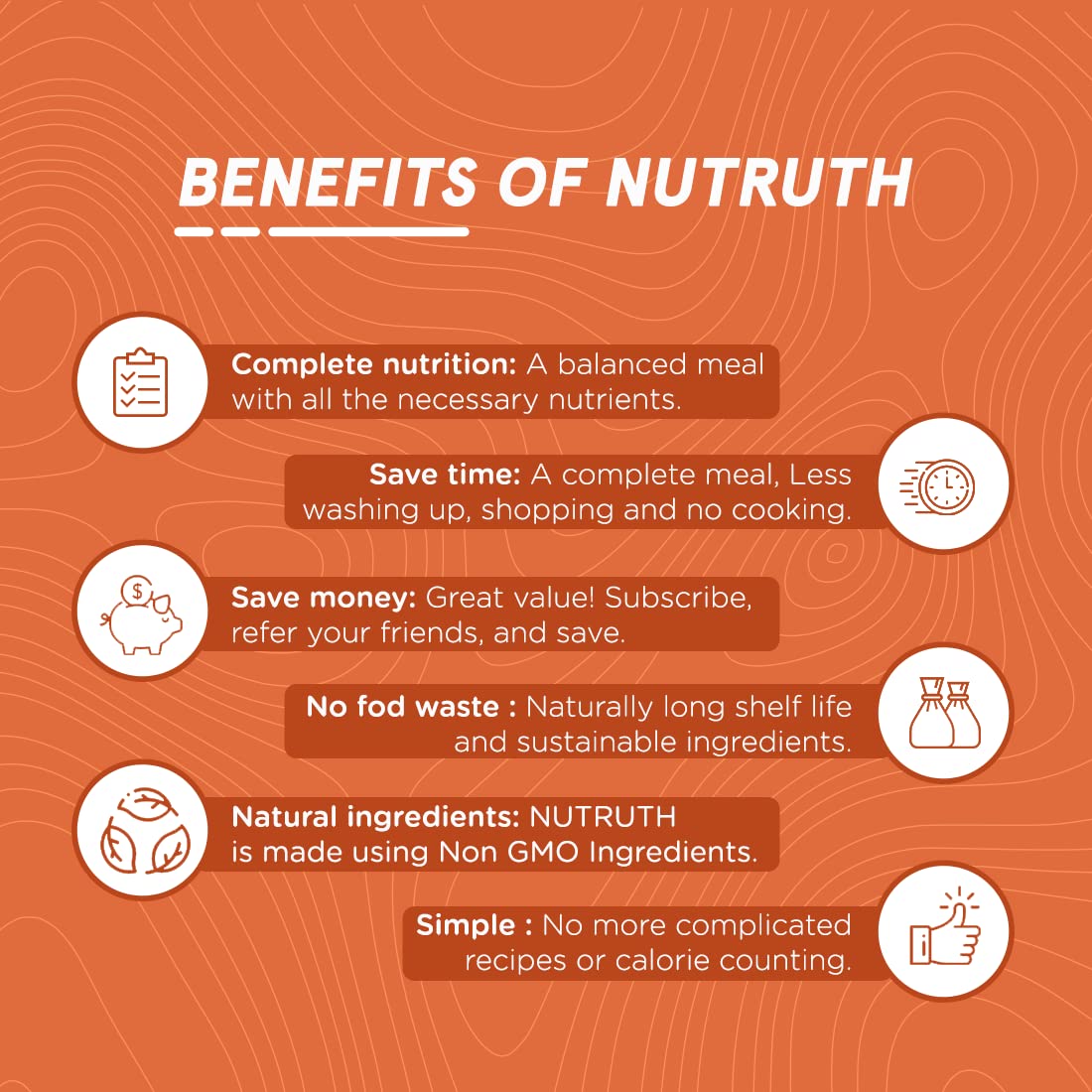 NUTRUTH High Protein Meal Replacement Shake, 21g Protein, Gluten Free, 500g Powder - label detail (19)