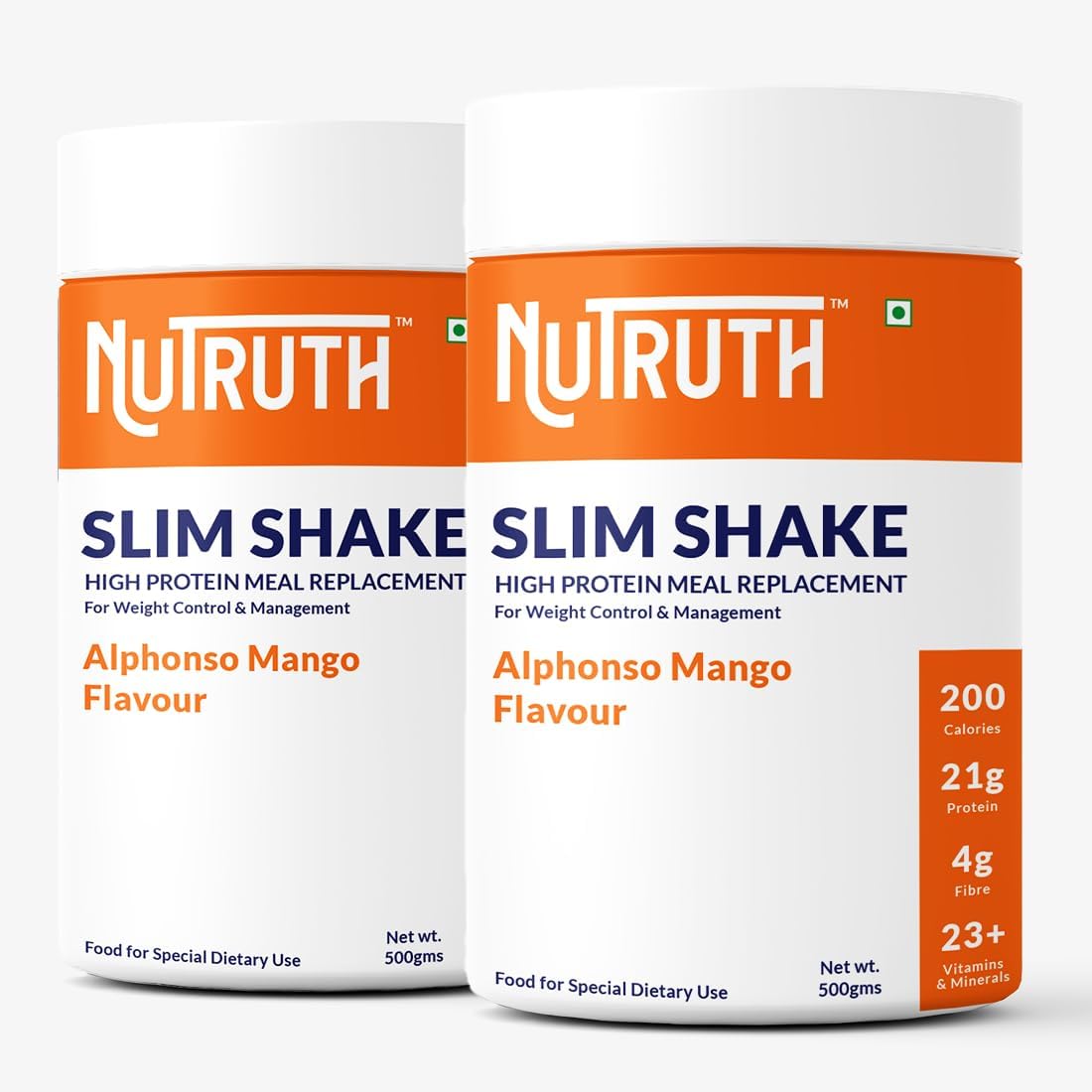 NUTRUTH High Protein Meal Replacement Shake, 21g Protein, Gluten Free, 500g Powder (22)