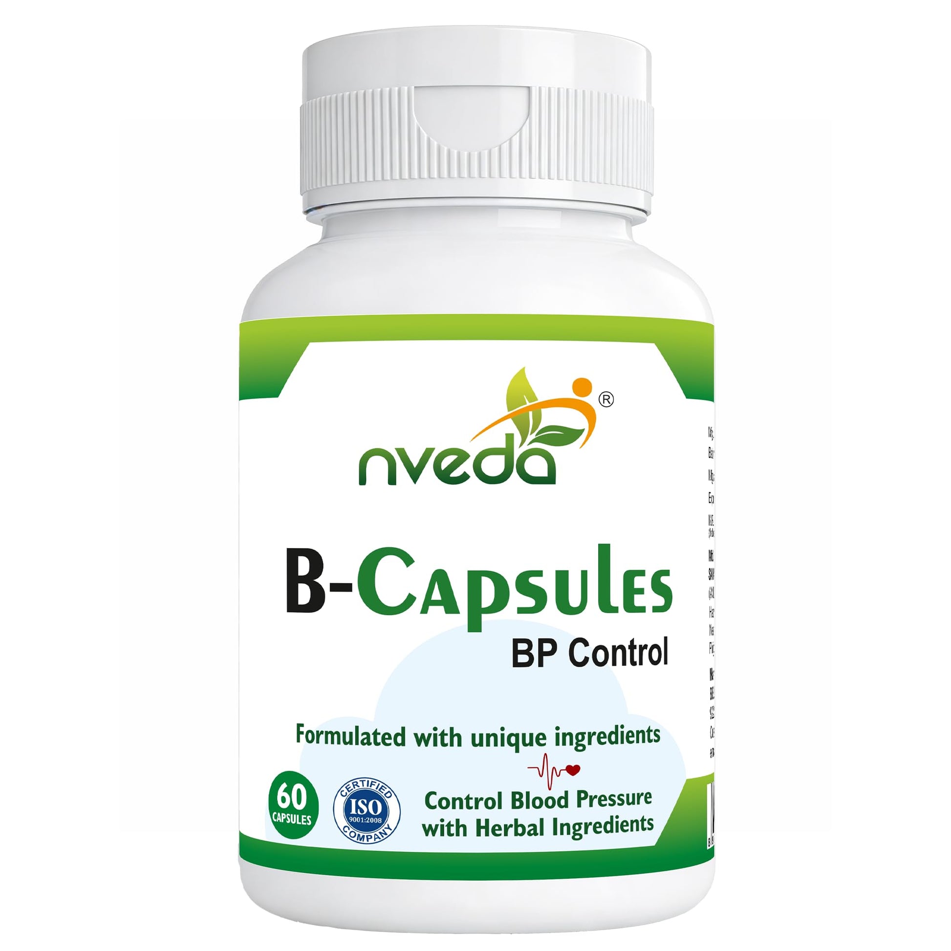 nveda BP Support Ayurvedic Herbal Capsules, 60 Count, Adult Supplement