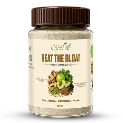 Ojavio Beat The Bloat Digestive Enzyme Powder, 100g, Ayurvedic Herbal Supplement