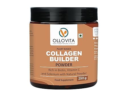 OLLOVITA Collagen Builder Powder, 250g, Plant-Based with Biotin, Vitamin C, Selenium, Pack of 2