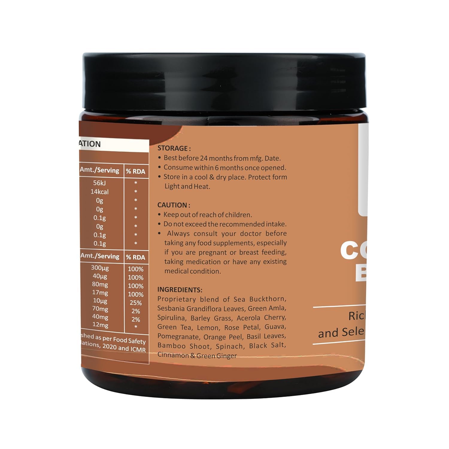 OLLOVITA Collagen Builder Powder, 250g, Plant-Based with Biotin, Vitamin C, Selenium, Pack of 2 - size and scale