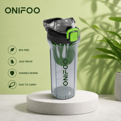 ONIFOO Protein Shaker Bottle 750ml, BPA-Free with Mixing Ball, Leak-Proof Sports Bottle, Modern Style - packaging
