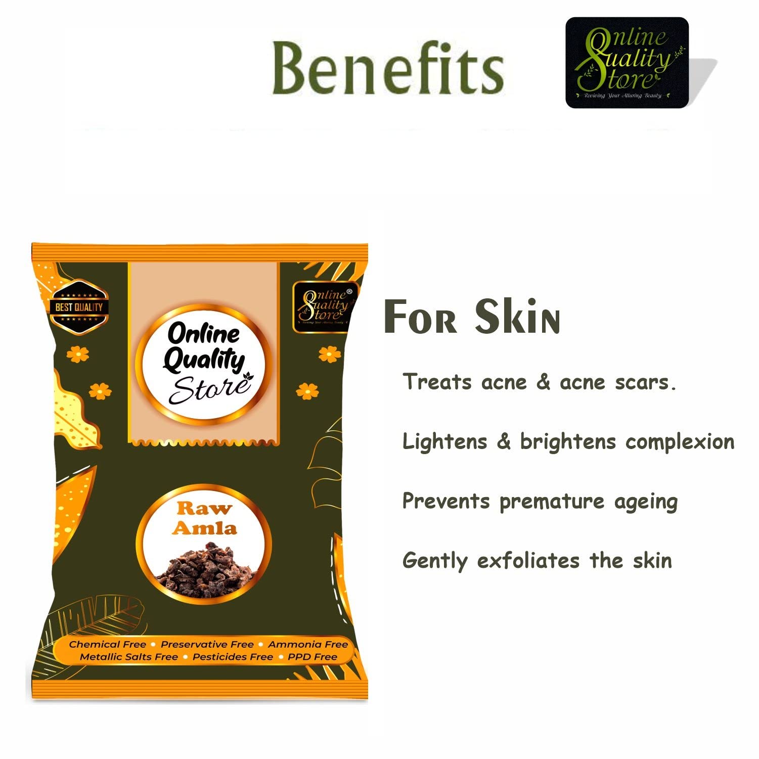 Online Quality Store Dried Amla, 250g, Indian Gooseberry Fruit for Hair and Skin Care - close-up detail (15)