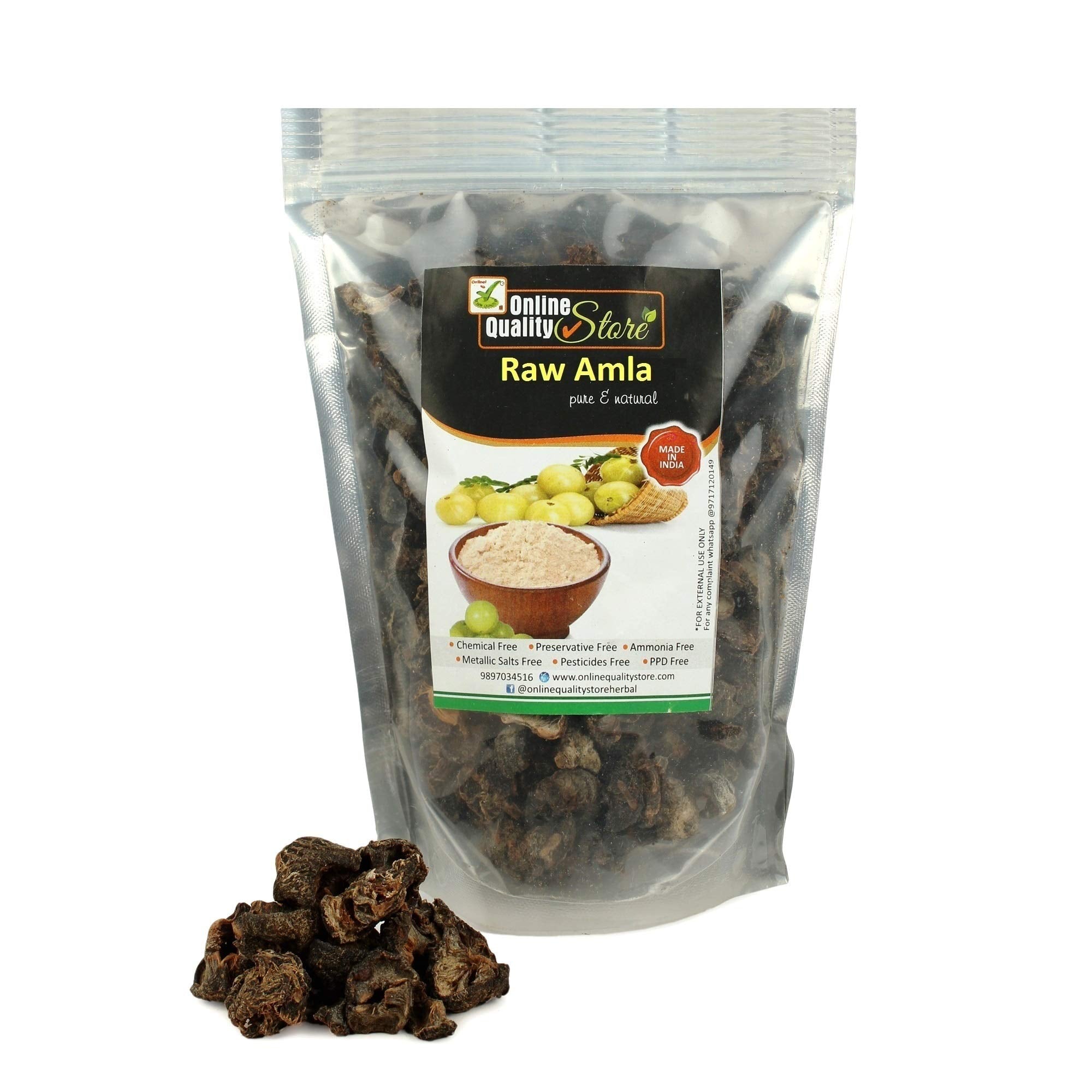 Online Quality Store Dried Amla, 250g, Indian Gooseberry Fruit for Hair and Skin Care - ingredients panel (21)