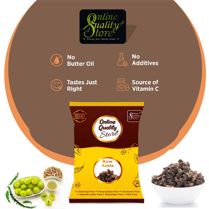 Online Quality Store Dried Amla, 250g, Indian Gooseberry Fruit for Hair and Skin Care - back view