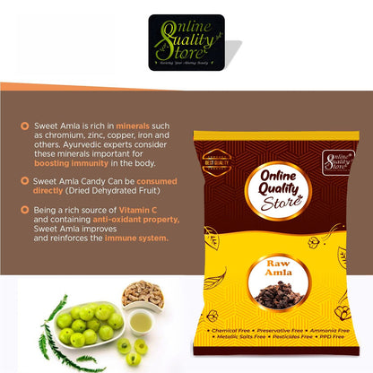 Online Quality Store Dried Amla, 250g, Indian Gooseberry Fruit for Hair and Skin Care - label detail