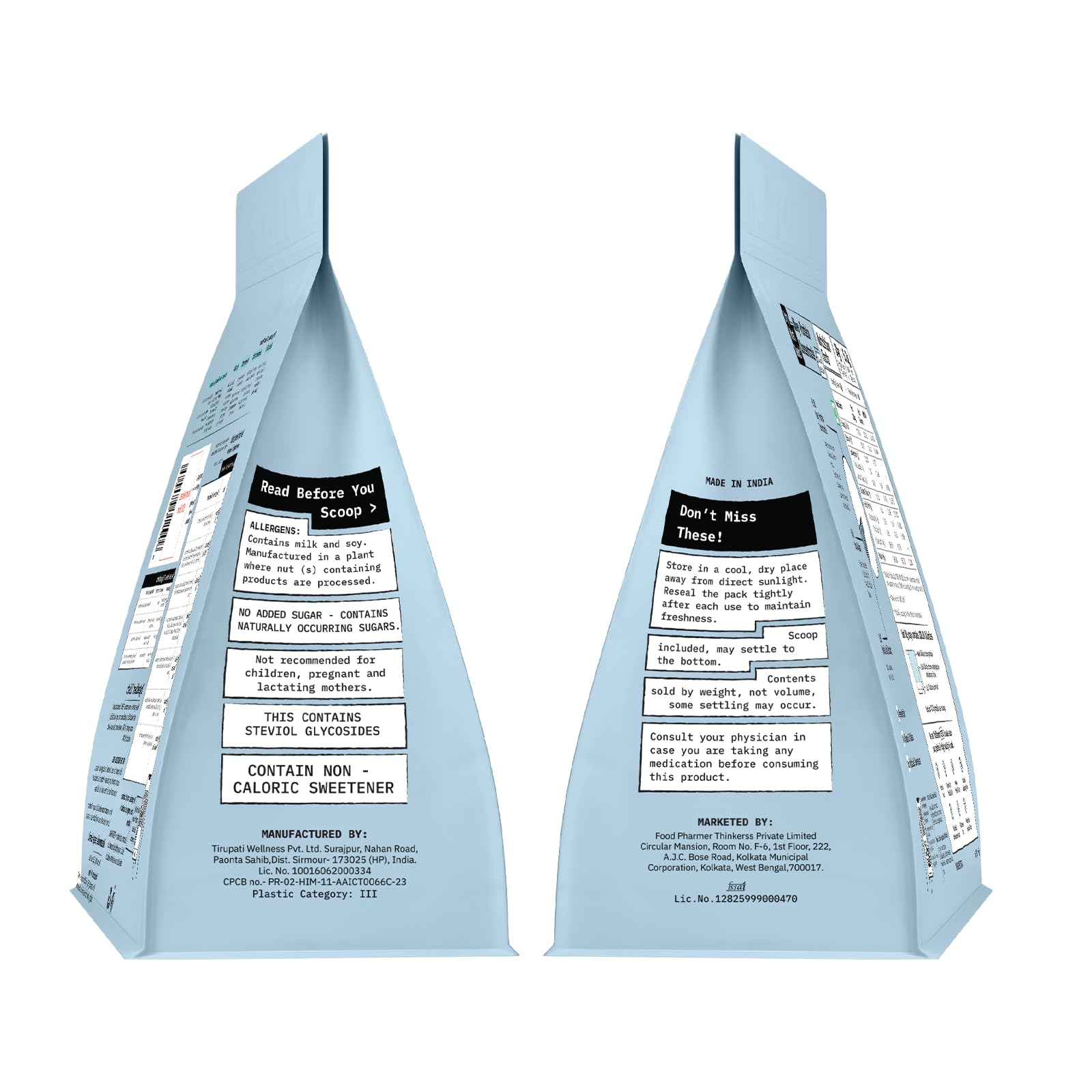 ONLY WHAT'S NEEDED Whey Protein Concentrate, Cocoa, 24g Protein per Scoop, No Added Sugar, 4 Ingredients - size and scale