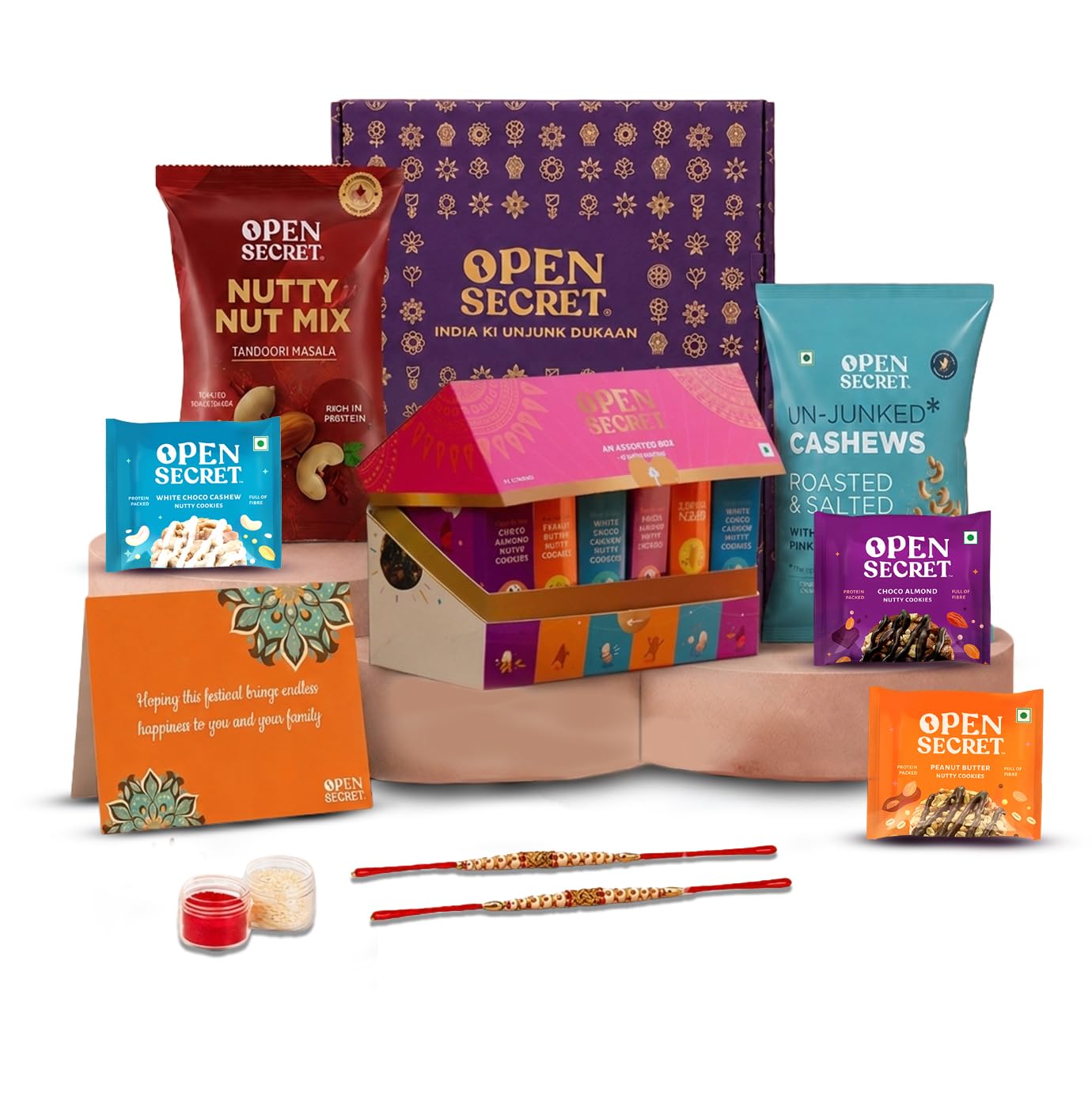 Open Secret Rakhi Set for Brother | Combo of 18 | Rakhi Gift for Brother & Bhabhi, Gift Hamper, Rakshabandhan Gifts for Siste