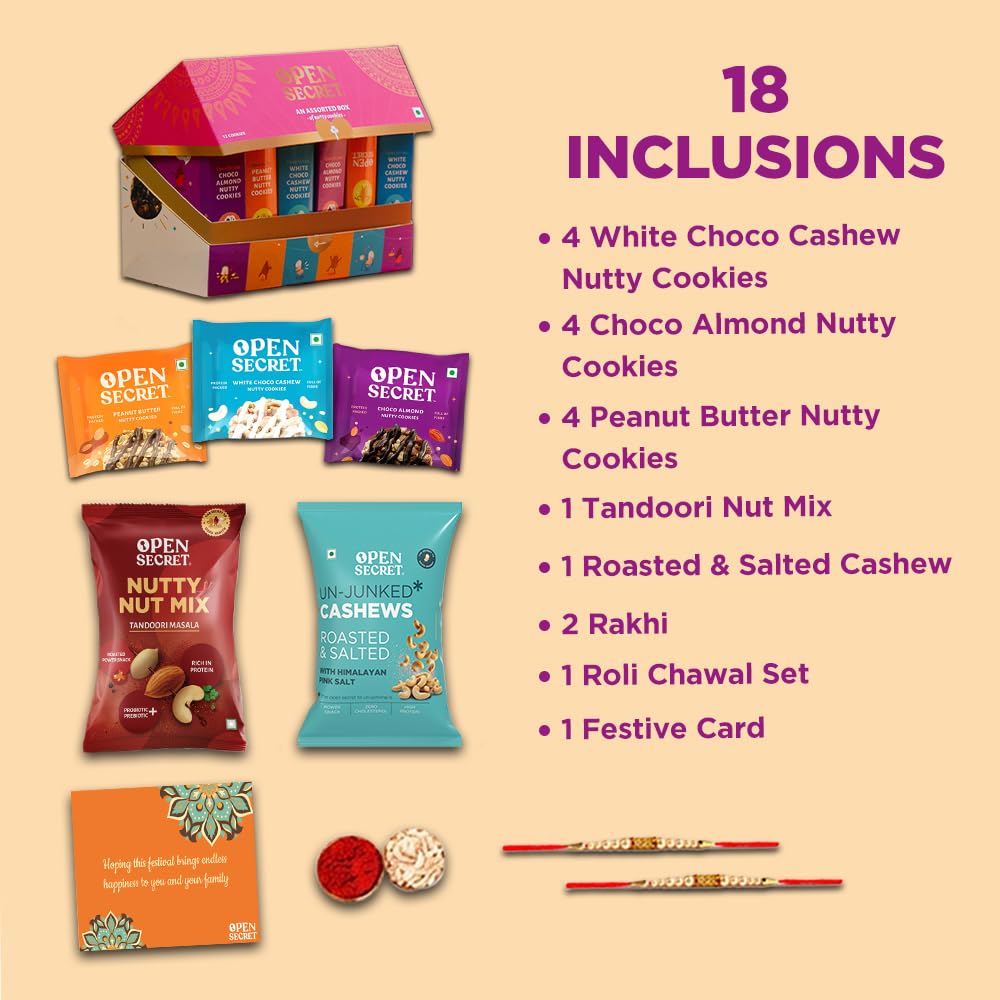 Open Secret Rakhi Set for Brother | Combo of 18 | Rakhi Gift for Brother & Bhabhi, Gift Hamper, Rakshabandhan Gifts for Siste