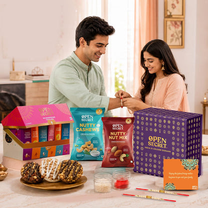 Open Secret Rakhi Set for Brother | Combo of 18 | Rakhi Gift for Brother & Bhabhi, Gift Hamper, Rakshabandhan Gifts for Siste