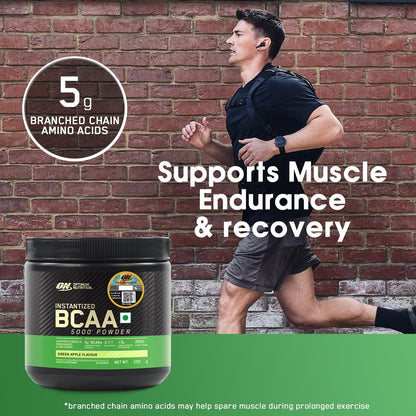 Optimum Nutrition BCAA 5000 Powder, 250g, Branched Chain Amino Acids Supplement - back view (11)