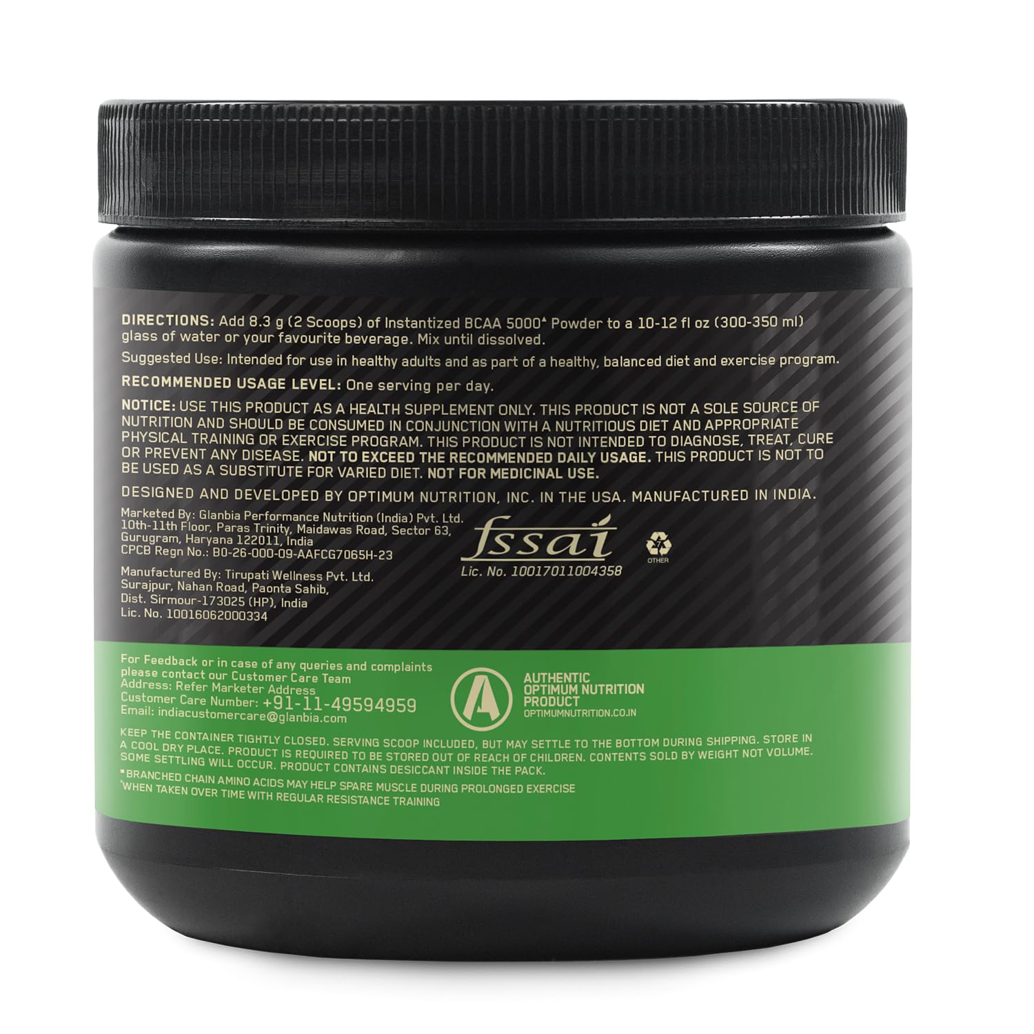 Optimum Nutrition BCAA 5000 Powder, 250g, Branched Chain Amino Acids Supplement - size and scale (14)