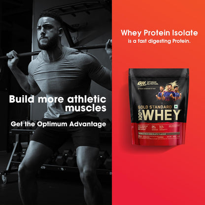 Optimum Nutrition Gold Standard 100% Whey Protein Powder, 5 Single Serve Sachets, 152g, Double Rich Chocolate, Informed Choic