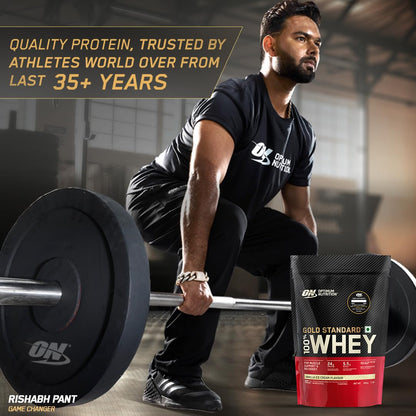 Optimum Nutrition Gold Standard 100% Whey Protein Powder, 5 Single Serve Sachets, 152g, Double Rich Chocolate, Informed Choic