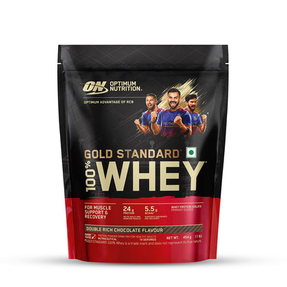 Optimum Nutrition Gold Standard 100% Whey Protein Powder, 5 Single Serve Sachets, 152g, Double Rich Chocolate, Informed Choic