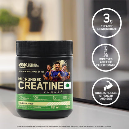 Optimum Nutrition Micronized Creatine Monohydrate Powder, Sports Supplement - front view (11)