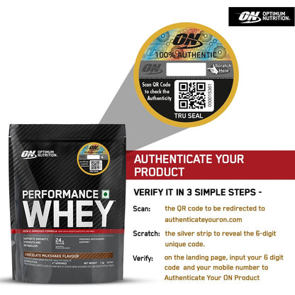 Optimum Nutrition Performance Whey Protein Powder, Ultra-Filtered All-Whey, 24g Protein Per Serving - label detail
