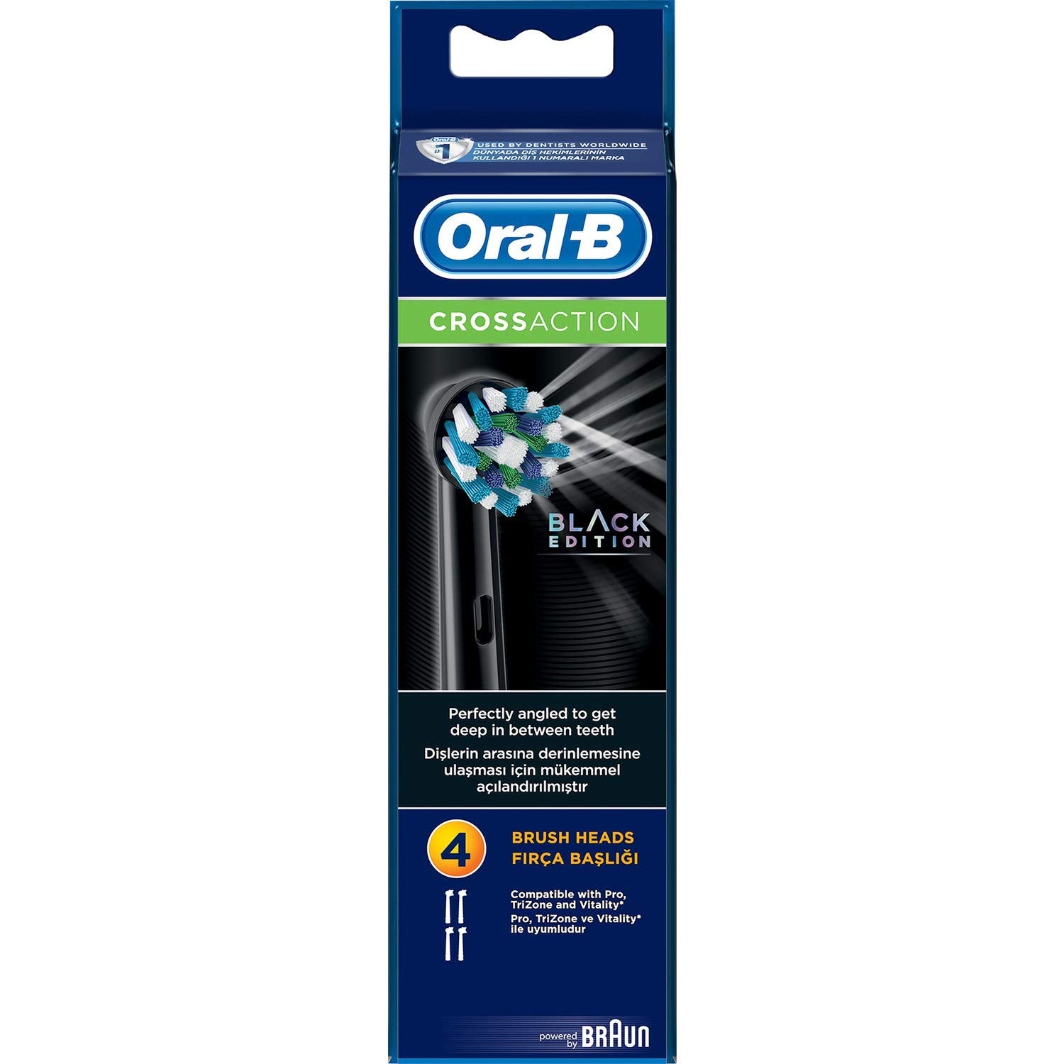 Oral-B CrossAction Replacement Electric Toothbrush Heads, Refills for Braun Handles (2)