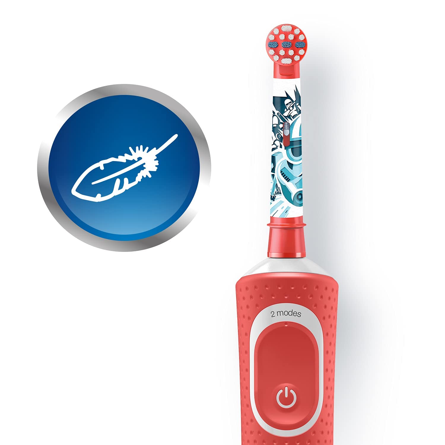 Oral-B Kids Electric Rechargeable Toothbrush, Star Wars Characters, Small Round Head, Extra-Soft Bristles, Multicolor - back