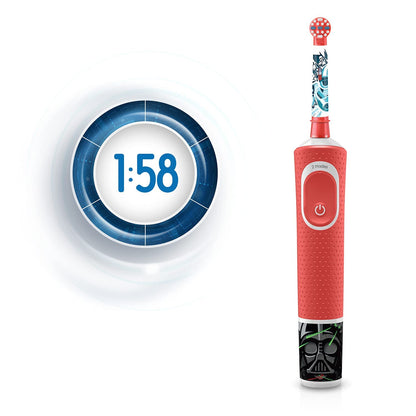 Oral-B Kids Electric Rechargeable Toothbrush, Star Wars Characters, Small Round Head, Extra-Soft Bristles, Multicolor - label