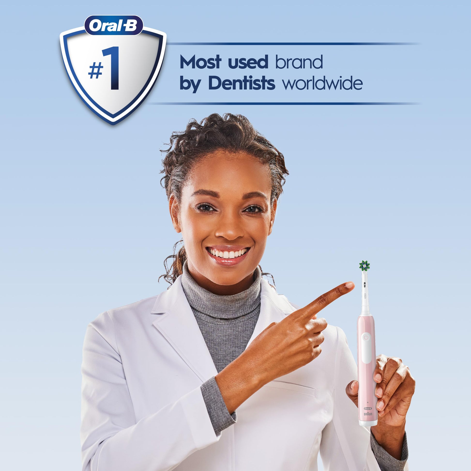 Oral-B Pro 1000 Power Rechargeable Electric Toothbrush for Adults, Cross Action Bristles - close-up detail (13)