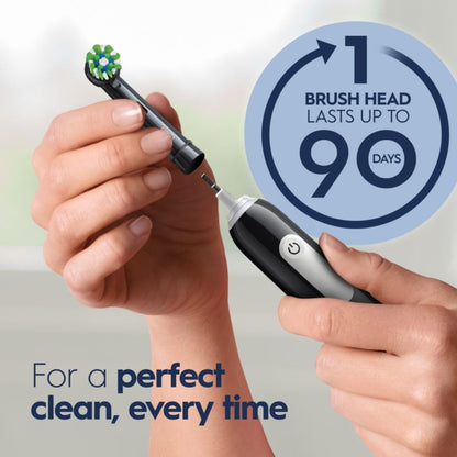 Oral-B Pro 1000 Power Rechargeable Electric Toothbrush for Adults, Cross Action Bristles - label detail