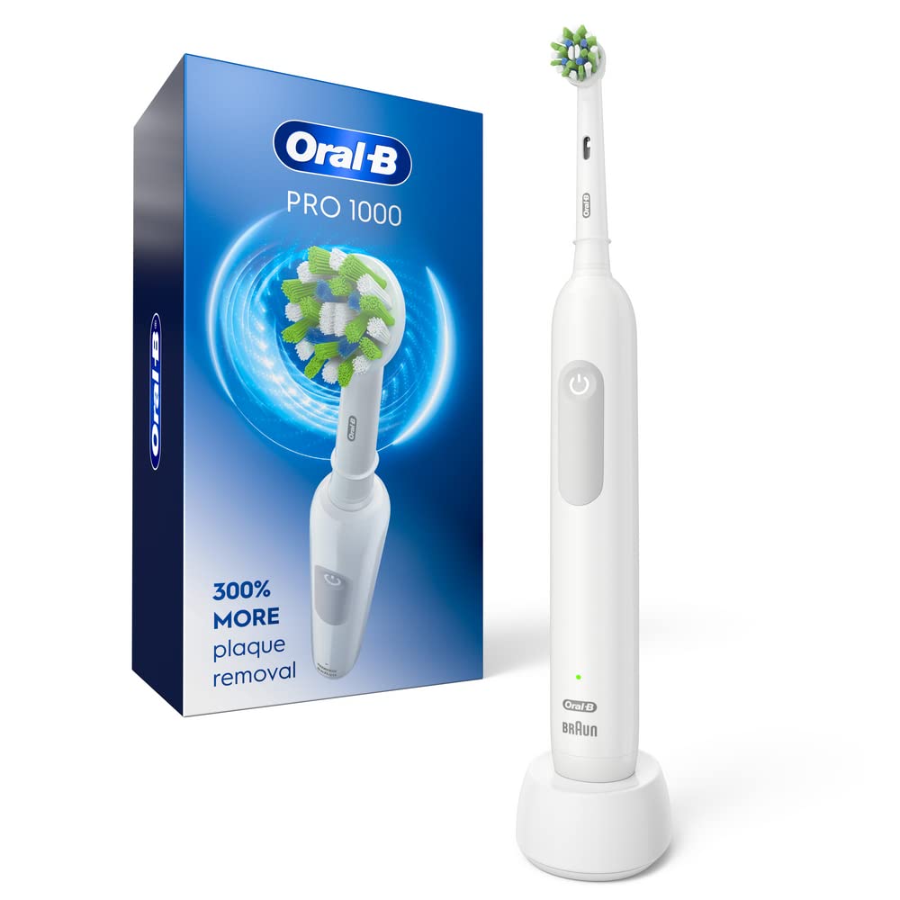 Oral-B Pro 1000 Power Rechargeable Electric Toothbrush for Adults, Cross Action Bristles (8)