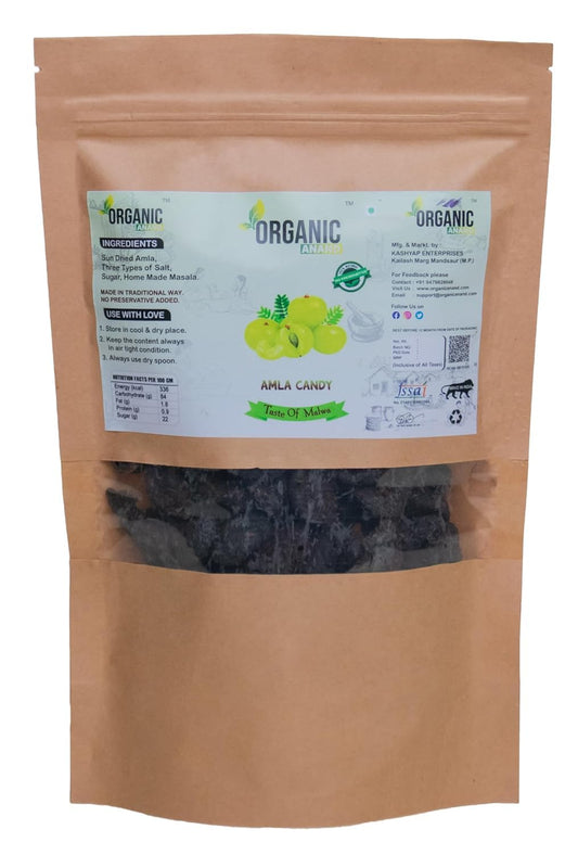 Organic Anand Dried Amla Candy, Indian Gooseberry Snack with Salt, Sugar, Masala