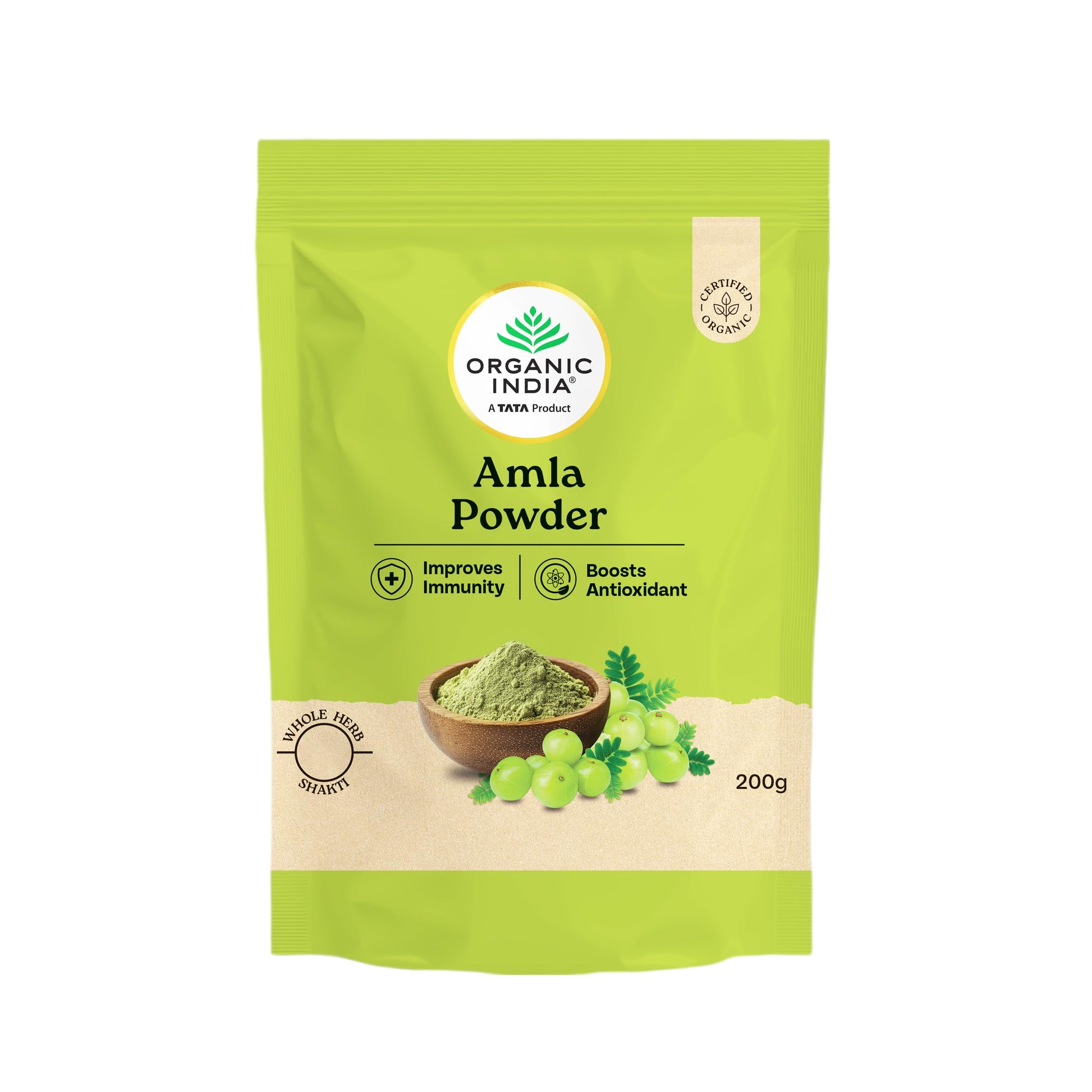 ORGANIC INDIA Amla Powder, 200g, Certified Organic Herbal Supplement