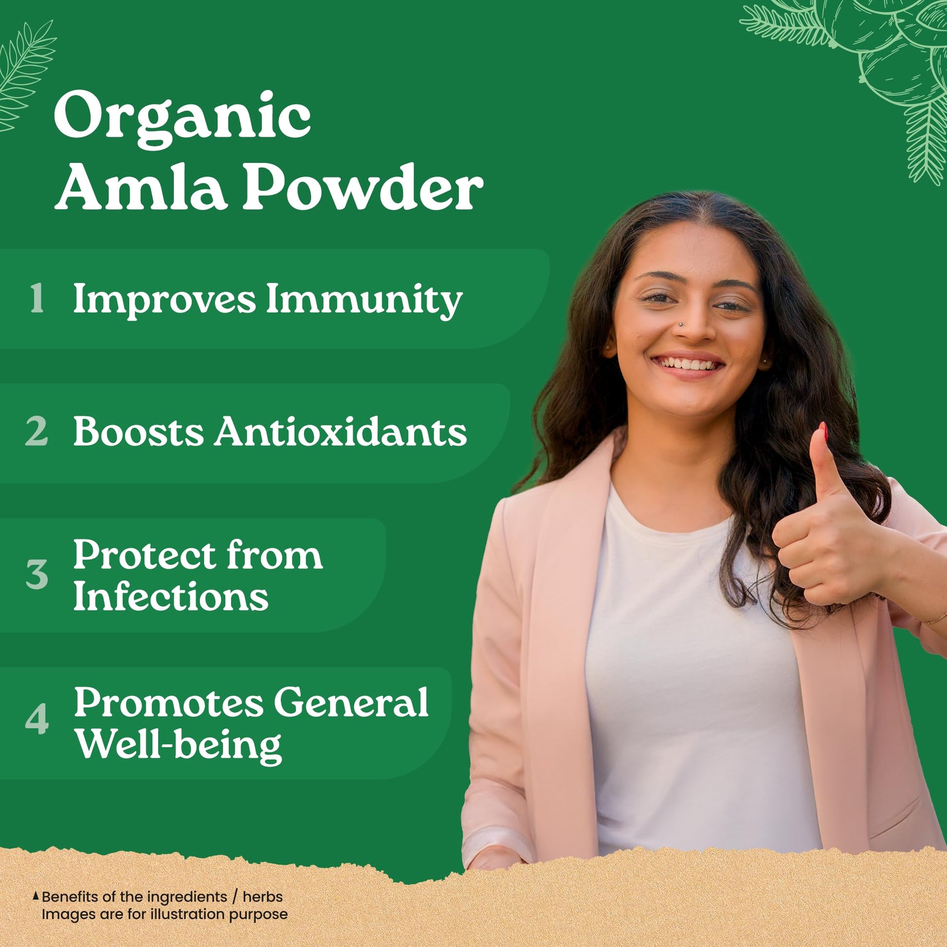 ORGANIC INDIA Amla Powder, 200g, Certified Organic Herbal Supplement - back view
