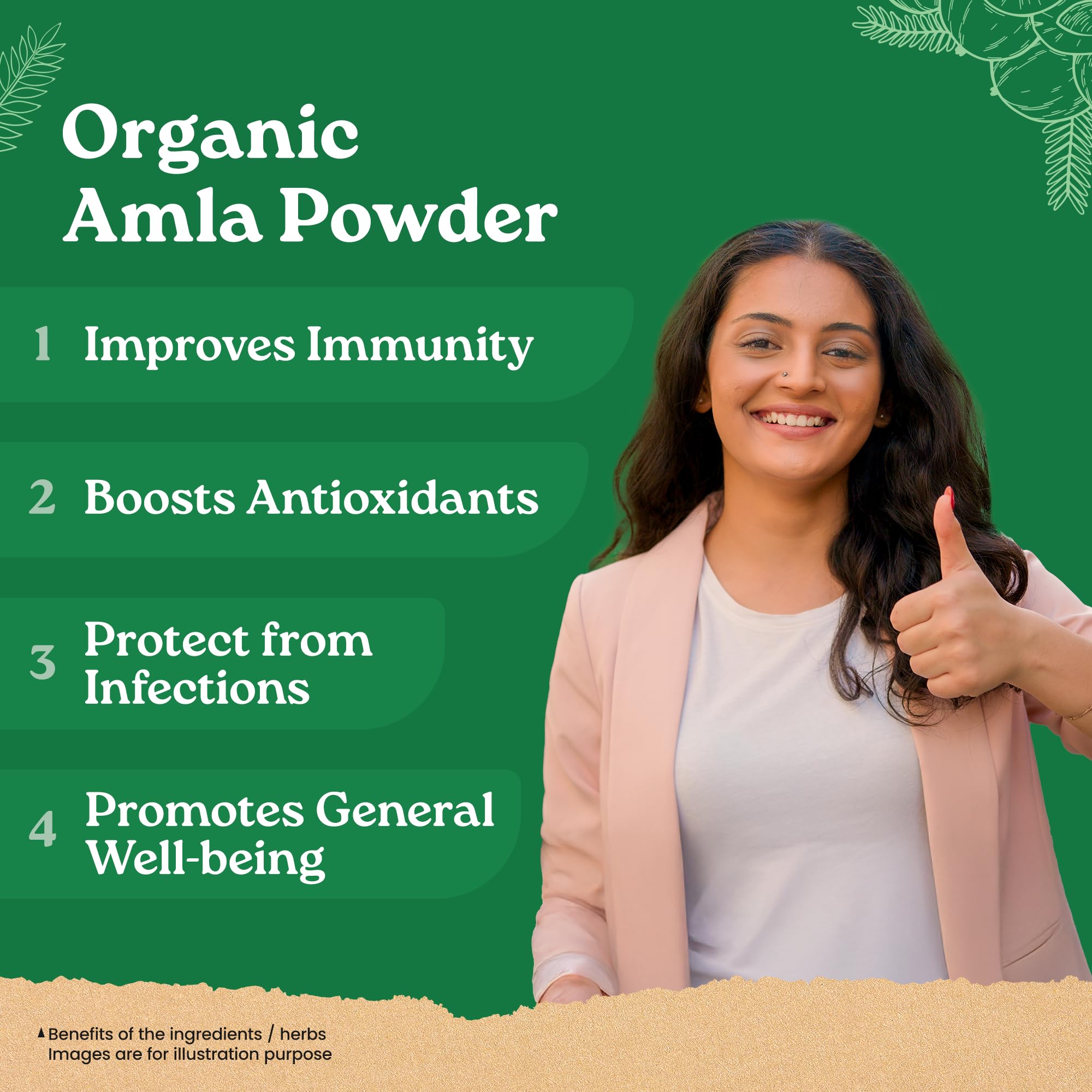 ORGANIC INDIA Amla Powder, 200g, Certified Organic Herbal Supplement - back view