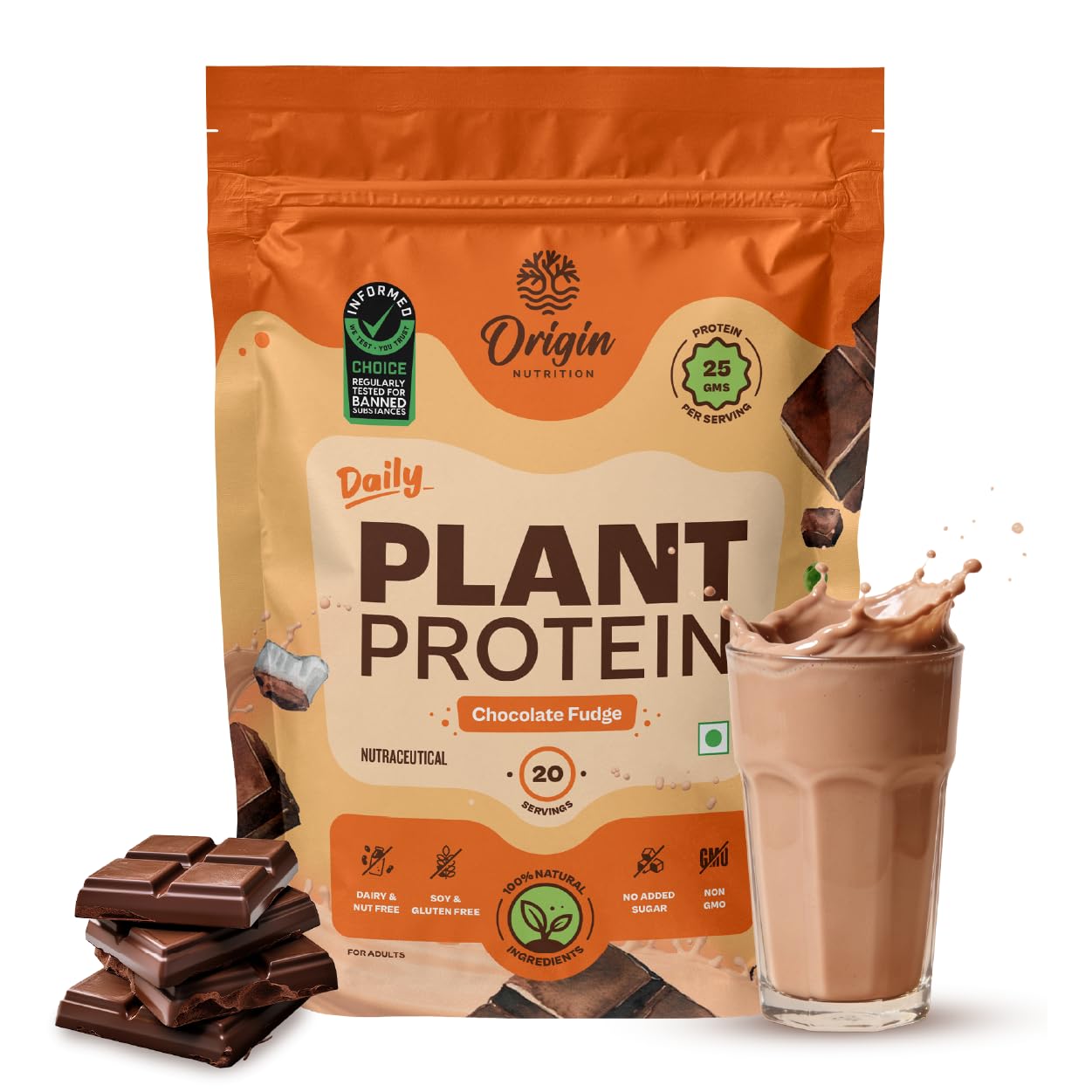 ORIGIN NUTRITION Plant Based Protein Powder, Vegan Pea & Pumpkin Seed, Informed Choice UK Certified (10)