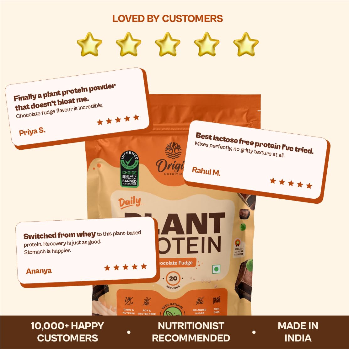 ORIGIN NUTRITION Plant Based Protein Powder, Vegan Pea & Pumpkin Seed, Informed Choice UK Certified - in use (17)