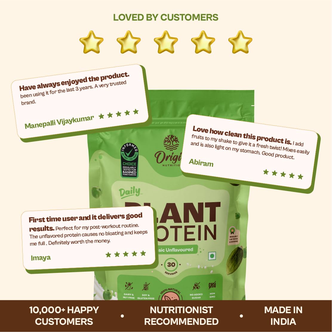ORIGIN NUTRITION Plant Based Protein Powder, Vegan Pea & Pumpkin Seed, Informed Choice UK Certified - close-up detail (25)