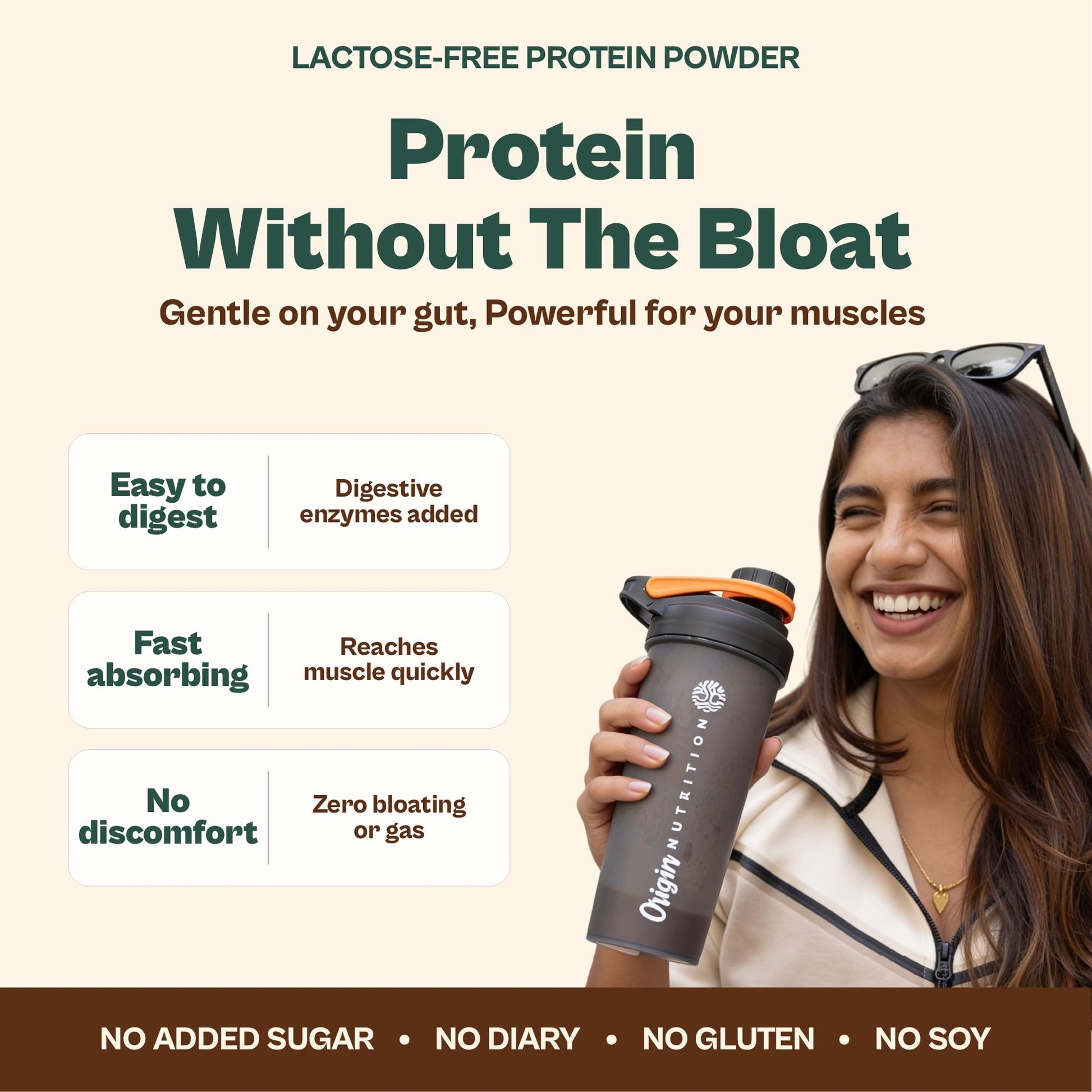 ORIGIN NUTRITION Plant Based Protein Powder, Vegan Pea & Pumpkin Seed, Informed Choice UK Certified - back view (39)