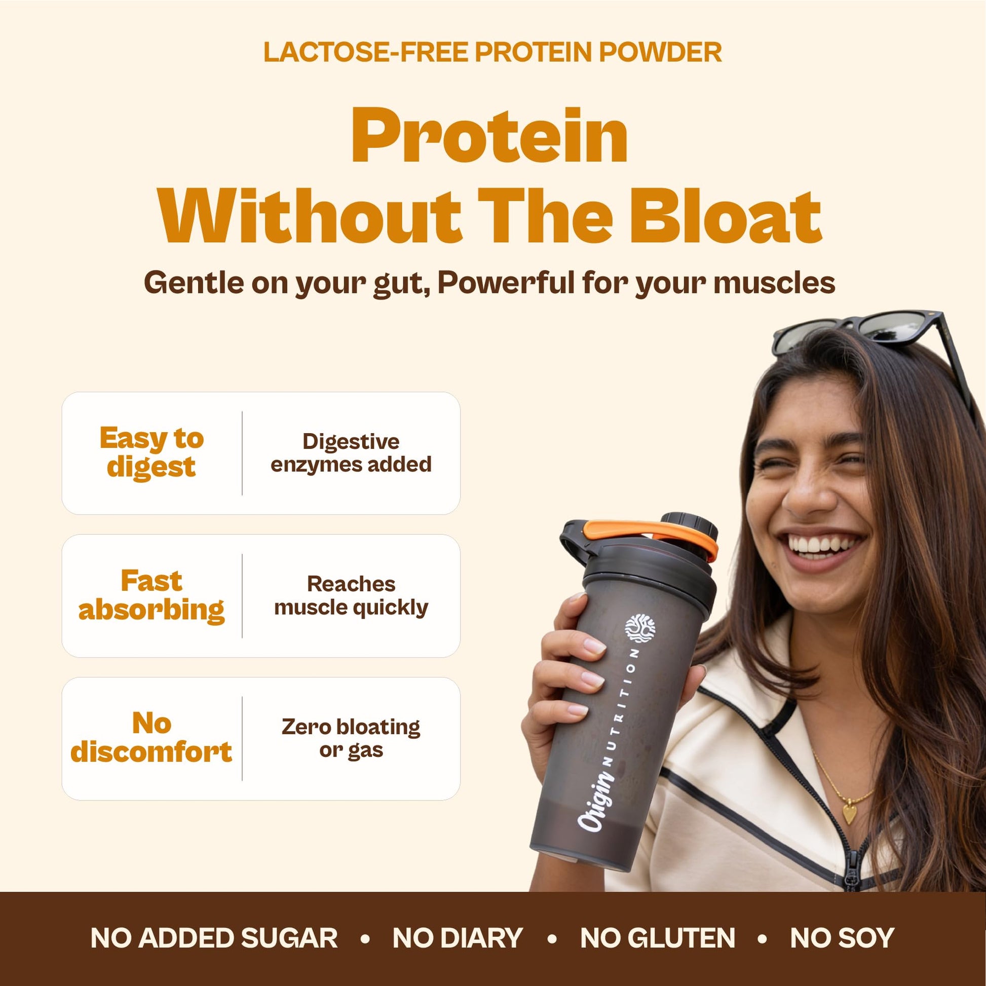 ORIGIN NUTRITION Plant Based Protein Powder, Vegan Pea & Pumpkin Seed, Informed Choice UK Certified - back view (48)