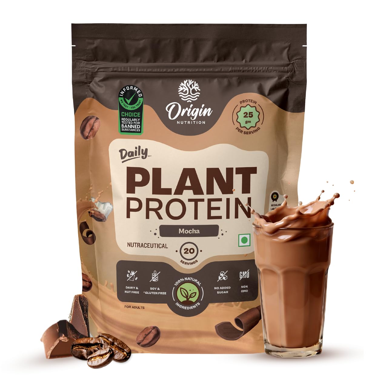 ORIGIN NUTRITION Plant Based Protein Powder, Vegan Pea & Pumpkin Seed, Informed Choice UK Certified (55)